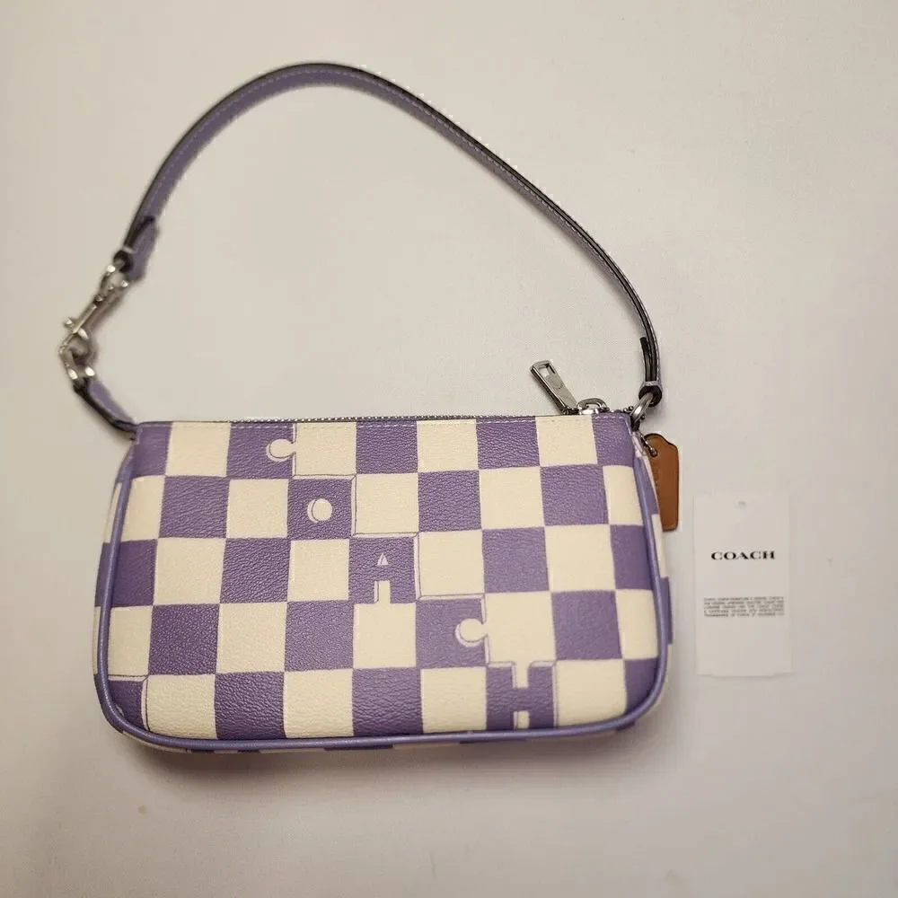 NWT Coach CR394 Nolita 19 Checkerboard Print in Light Violet Chalk